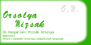 orsolya mizsak business card