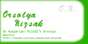 orsolya mizsak business card